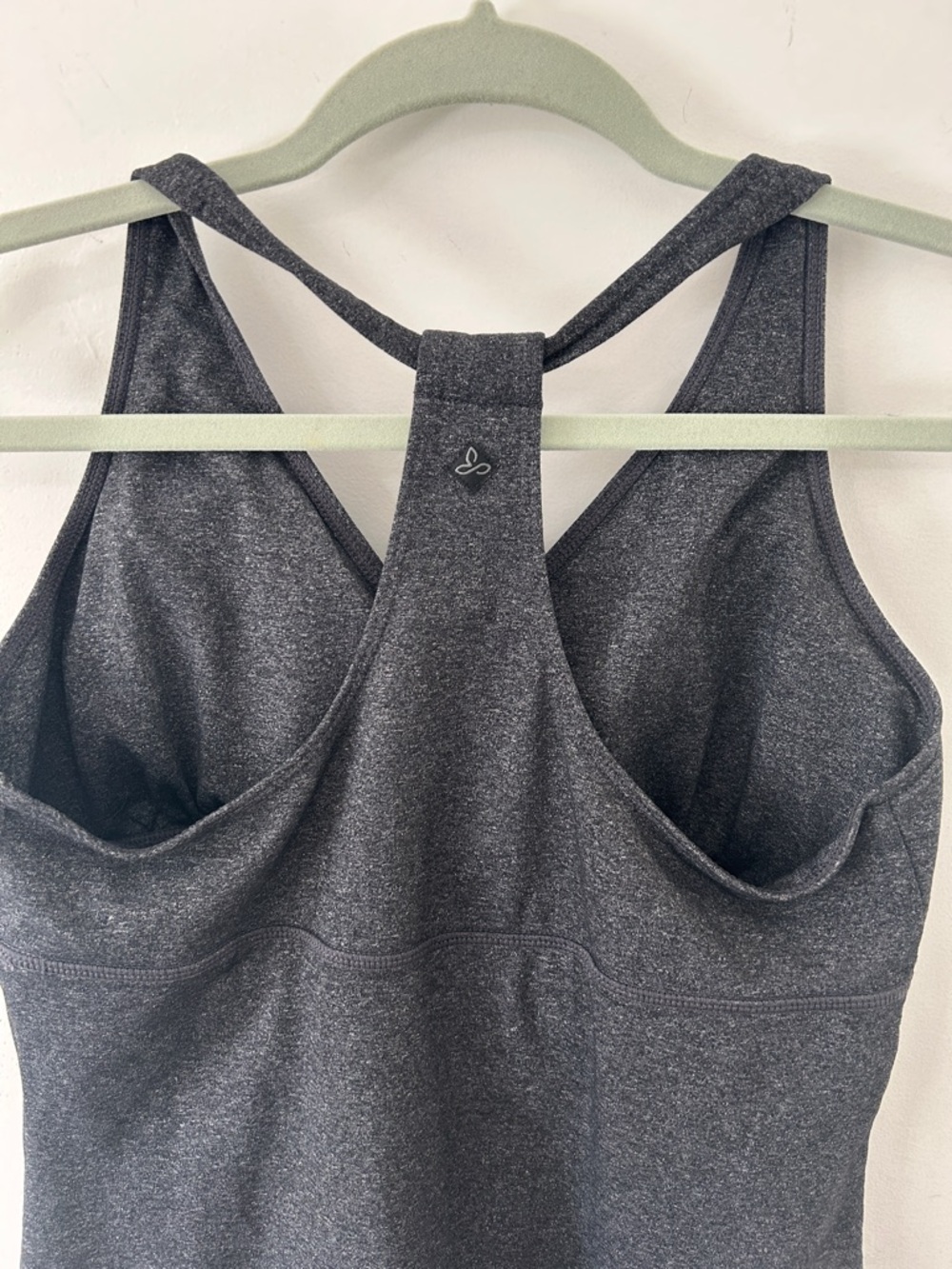 Prana Hope Tank Top Women's L Charcoal Heather Built-In Shelf Bra with Pads - Picture 5 of 11